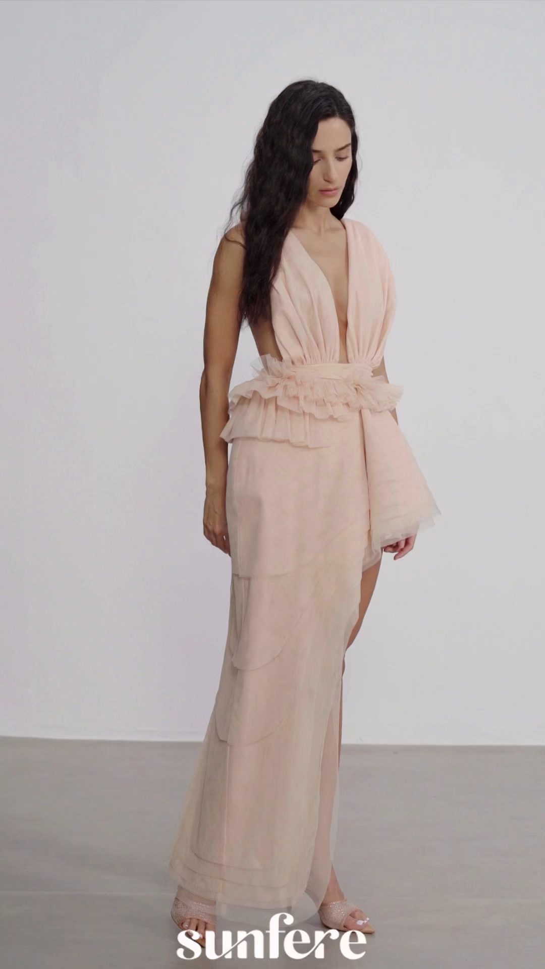 Rowena Asymmetric Cut Tiered Mini Dress