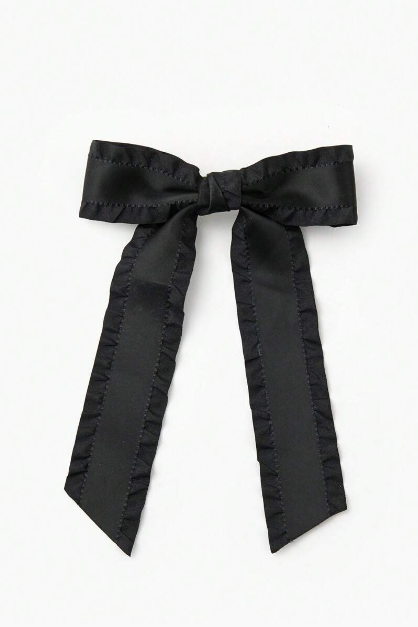 Ruffle Edge Bowknot Satin Hairclip