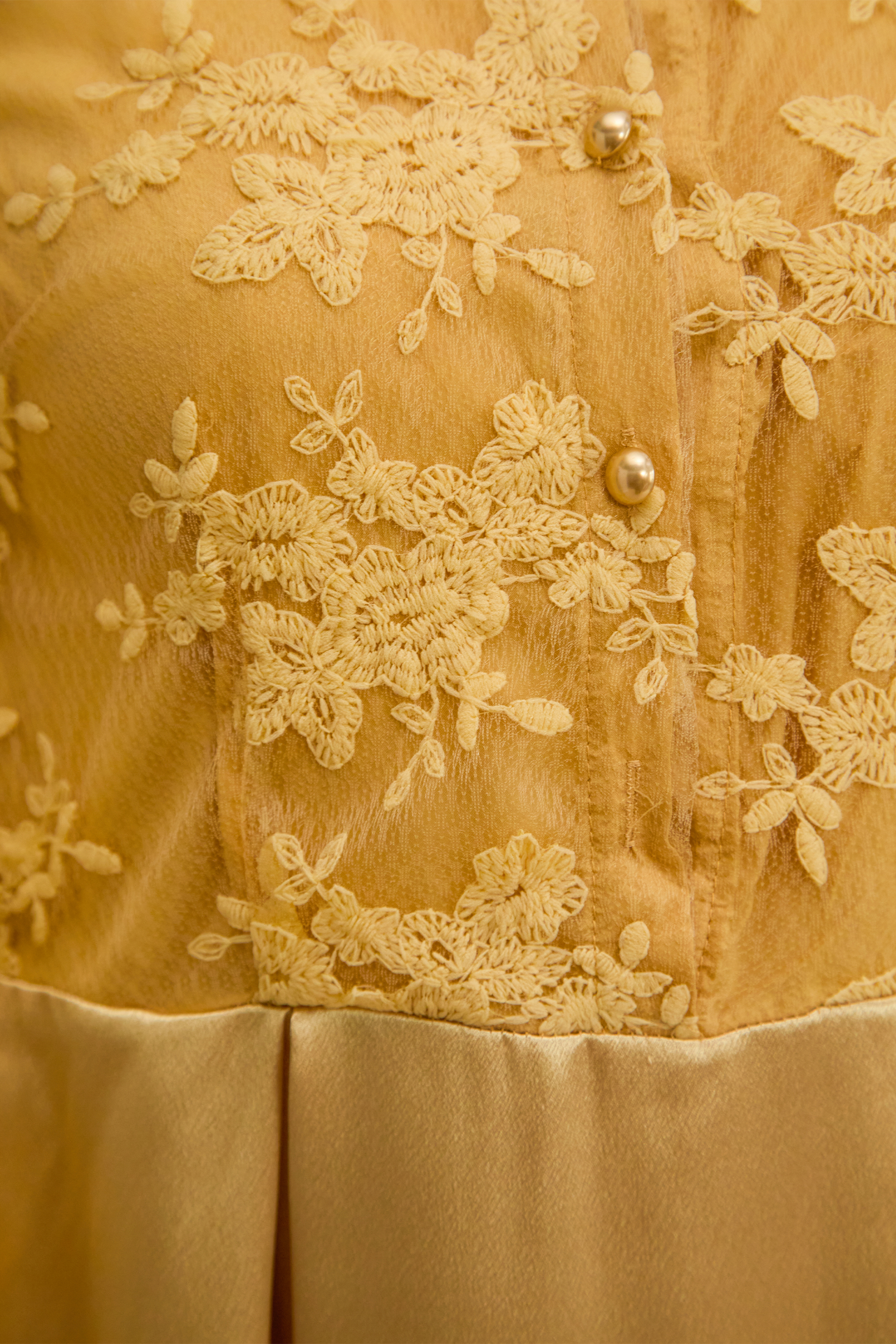 Perfectly Flirtatious Yellow Sheer Lace Sleeve Maxi Dress