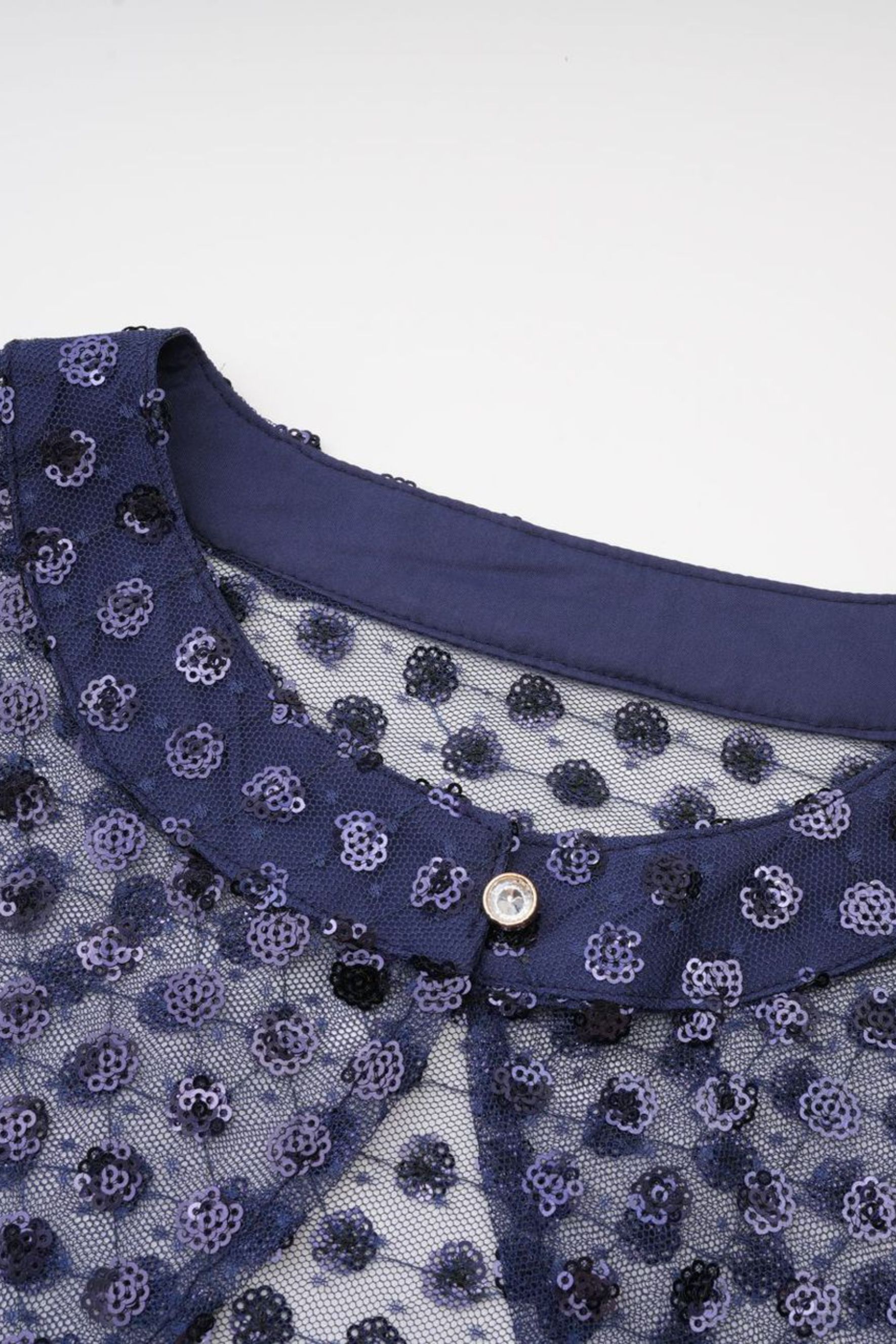 Enchanting Midnight Dark Blue Sequin Embellished Maxi Dress & Cape Set