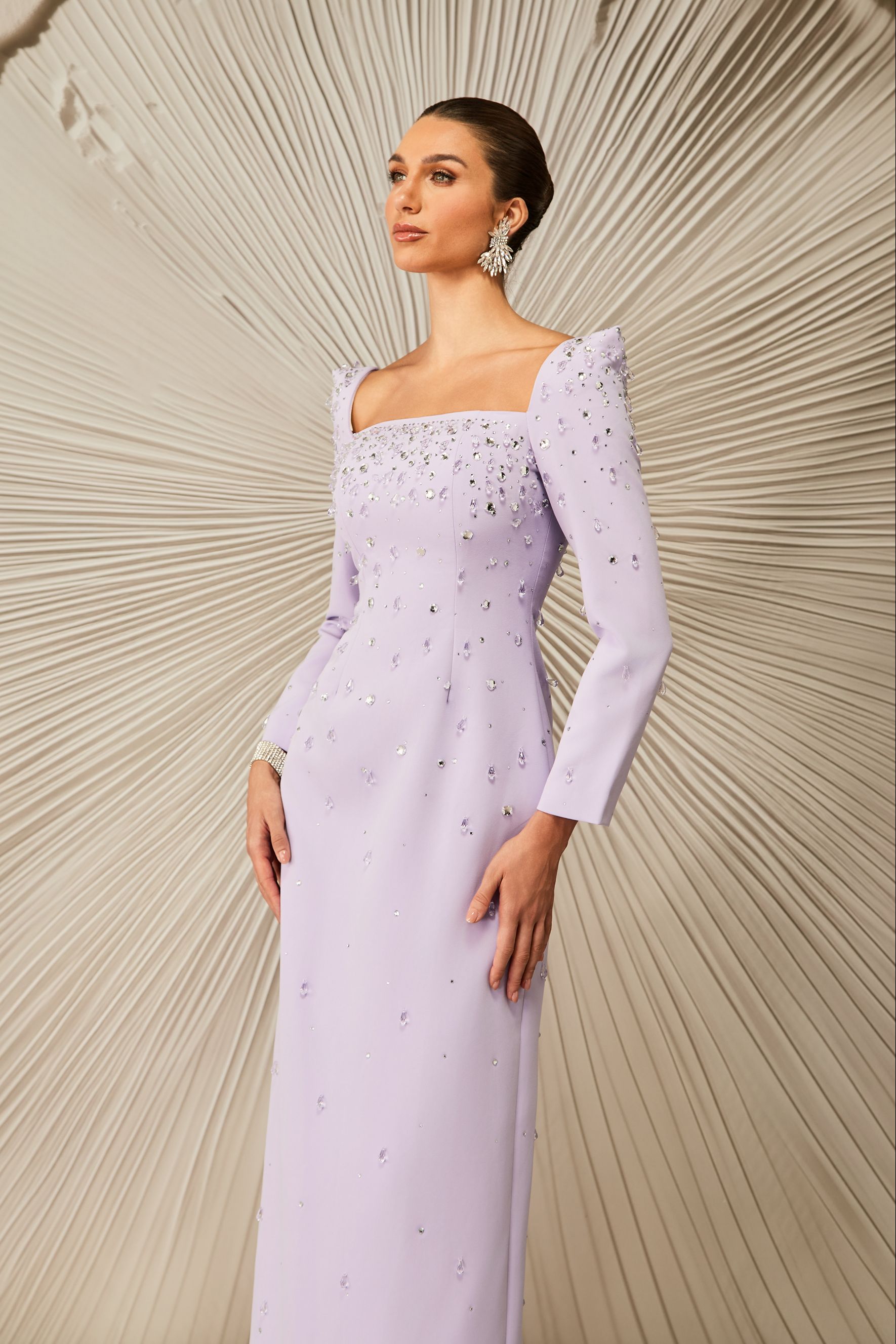 Isabella Crystal Embellished Maxi Dress Formal Wedding Guest