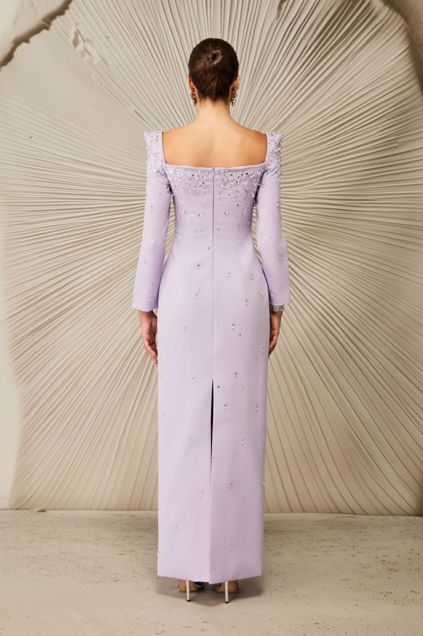 Isabella Crystal Embellished Square Neck Maxi Dress