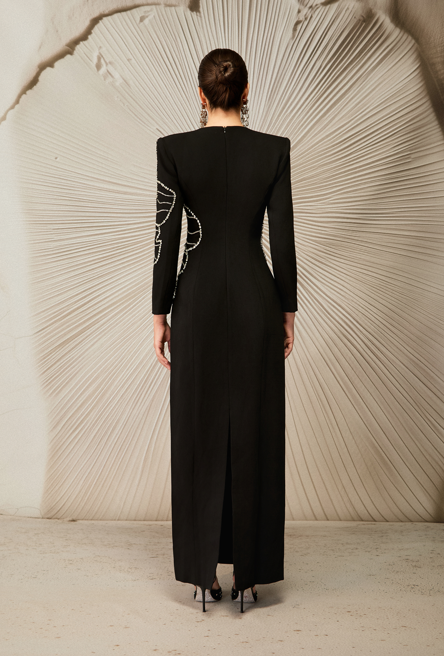 Amanda Embellished Floral Long Sleeve Maxi Dress