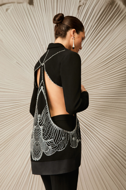 Alex Embellished Cutout Blazer & Trousers Set