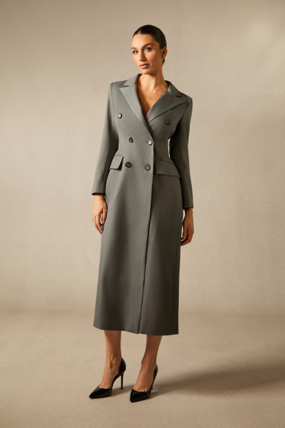 Khloe Double Breasted Peak Lapel Coat