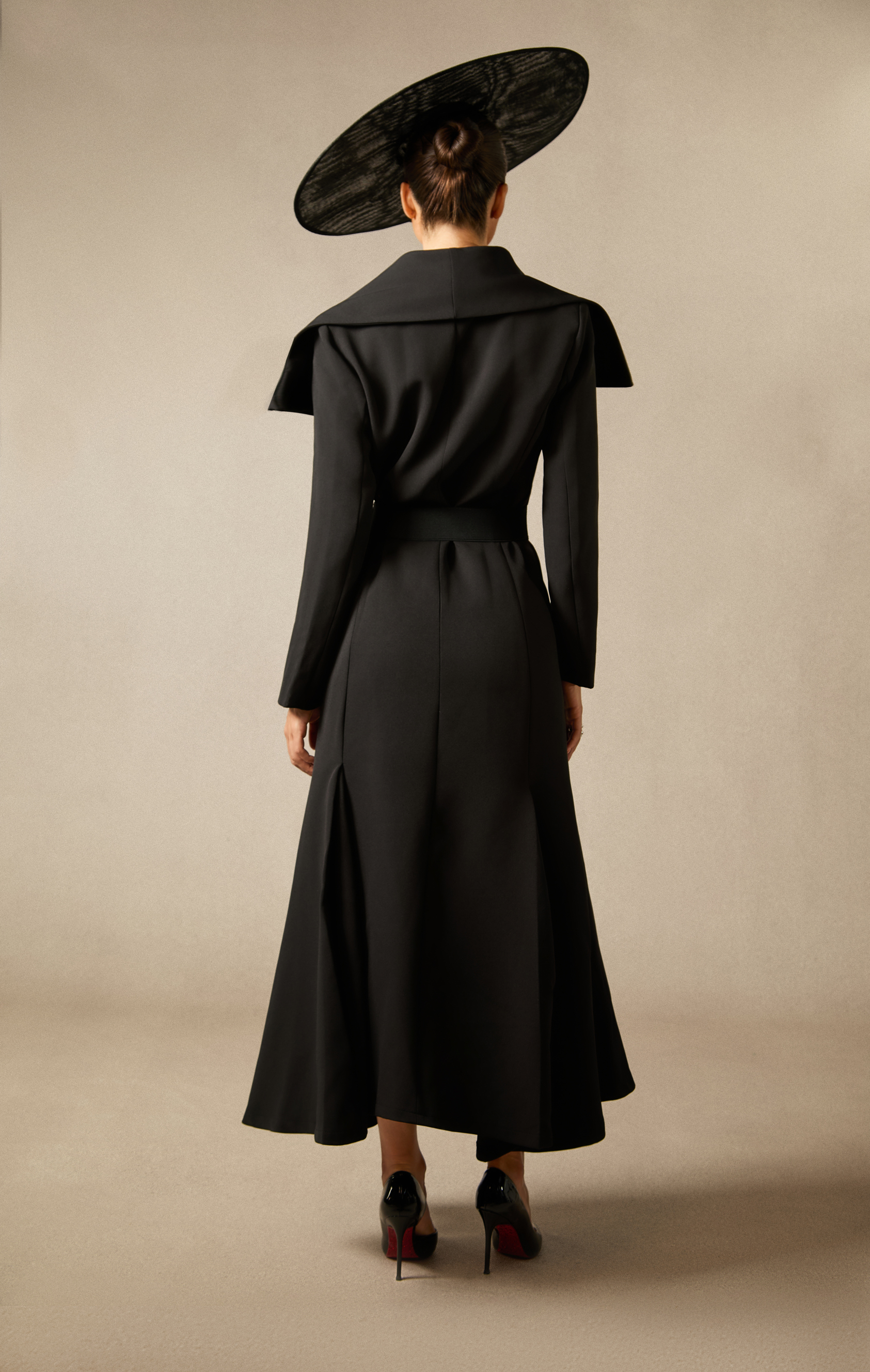 Gabrielle Wide Lapel Double Breasted Coat with Belt