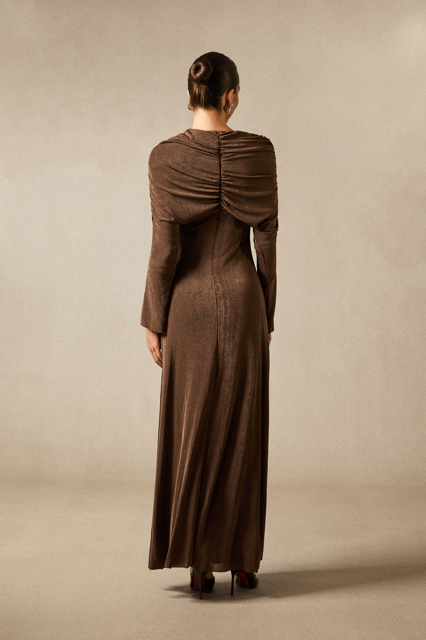 Virginia Asymmetric Long Sleeve Maxi Dress
