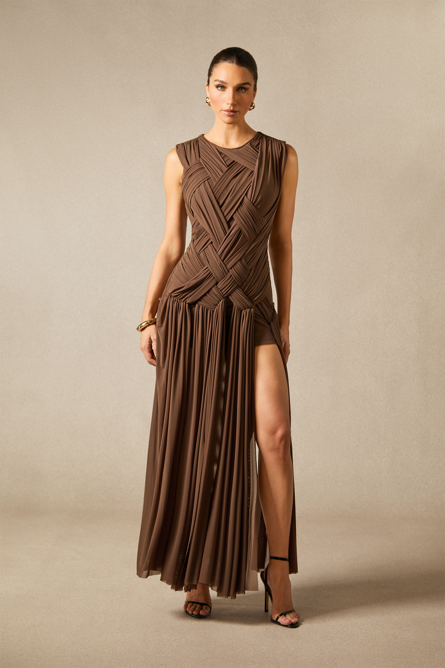 Edna Sleeveless Braided Maxi Dress
