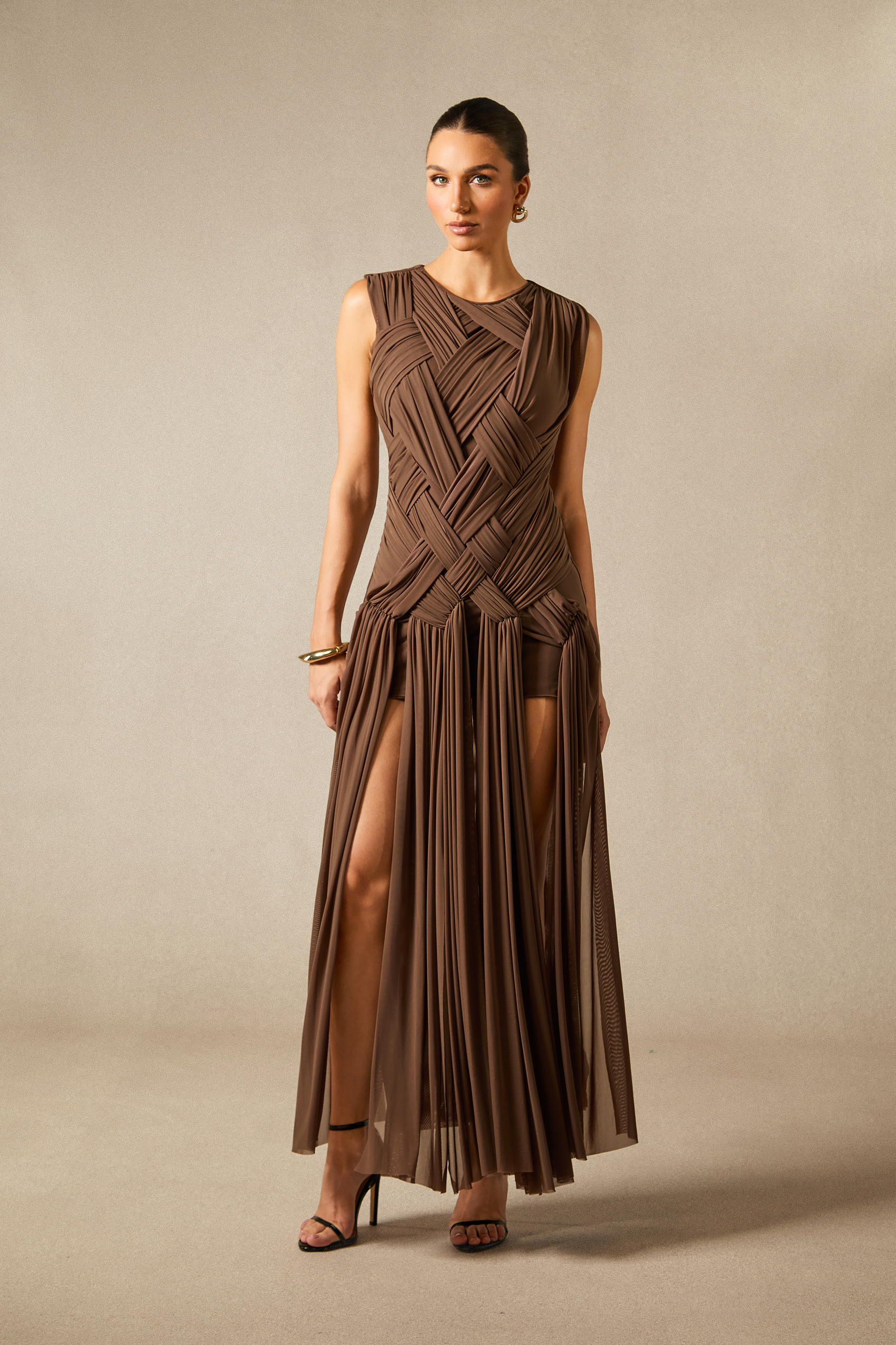 Edna Sleeveless Braided Maxi Dress