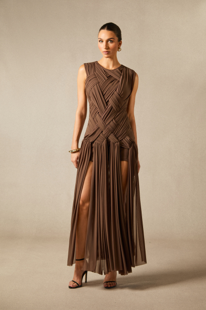 Edna Sleeveless Braided Maxi Dress