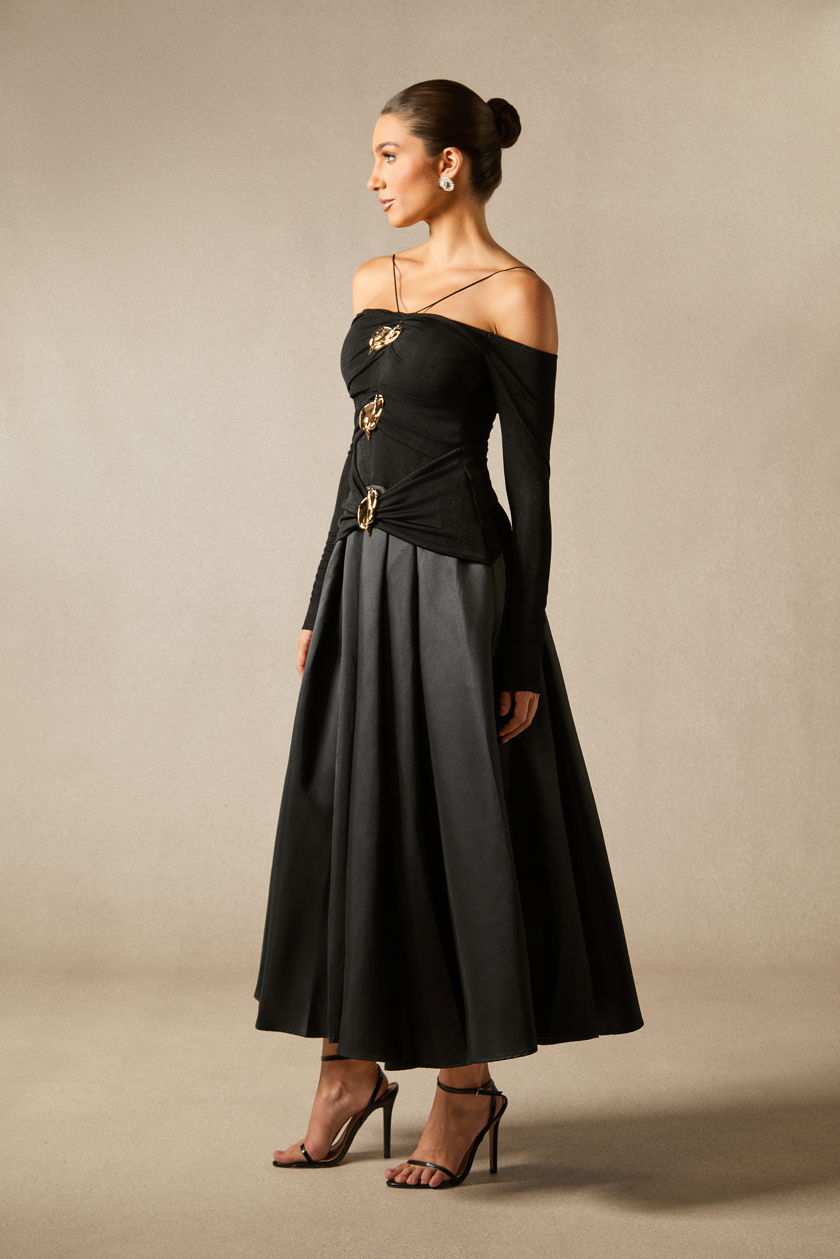 Katherine Off Shoulder Spaghetti Strap Maxi Dress