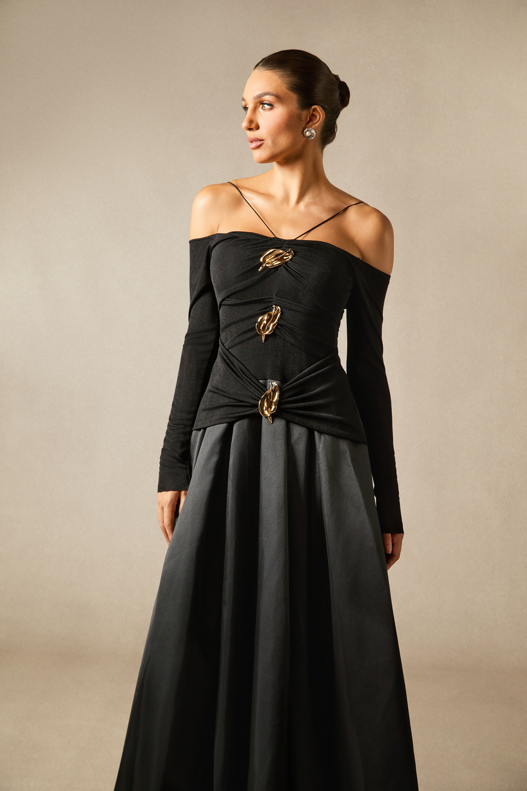 Katherine Off Shoulder Spaghetti Strap Maxi Dress