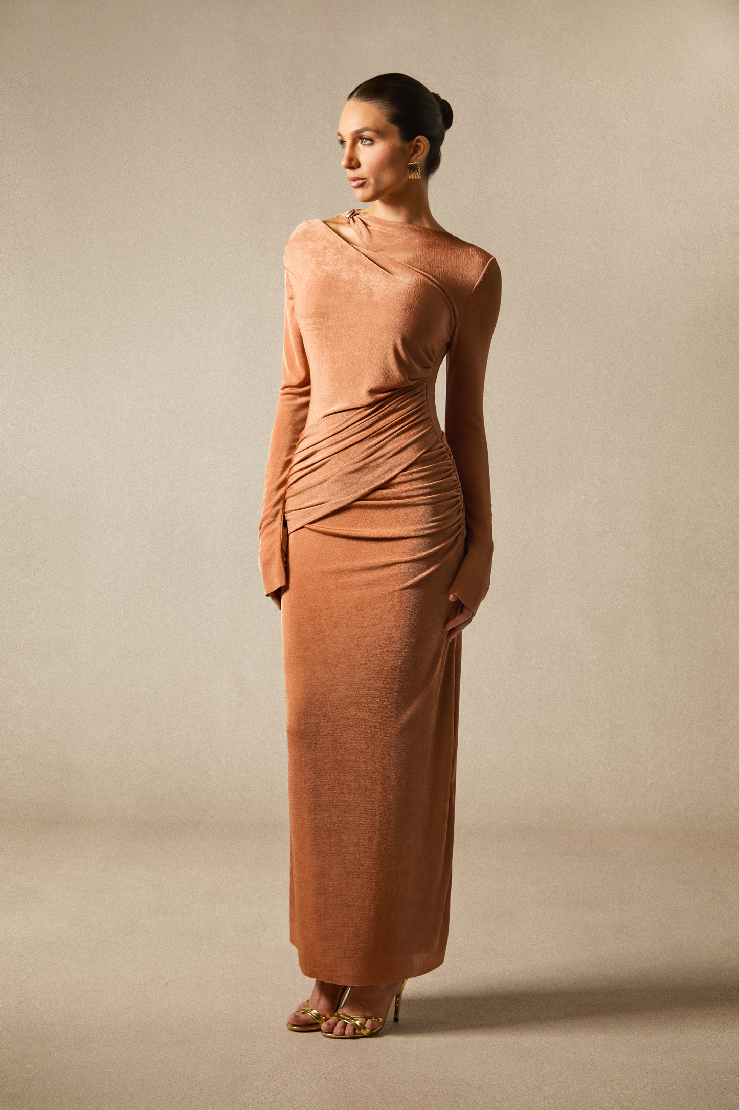 Ophelia Long Sleeve Cutout Maxi Dress