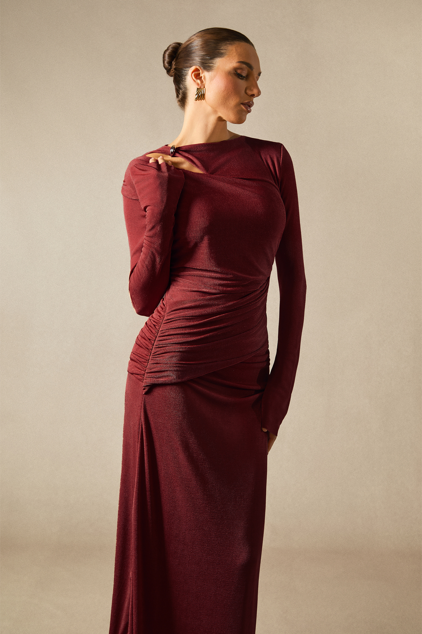 Ophelia Long Sleeve Cutout Maxi Dress