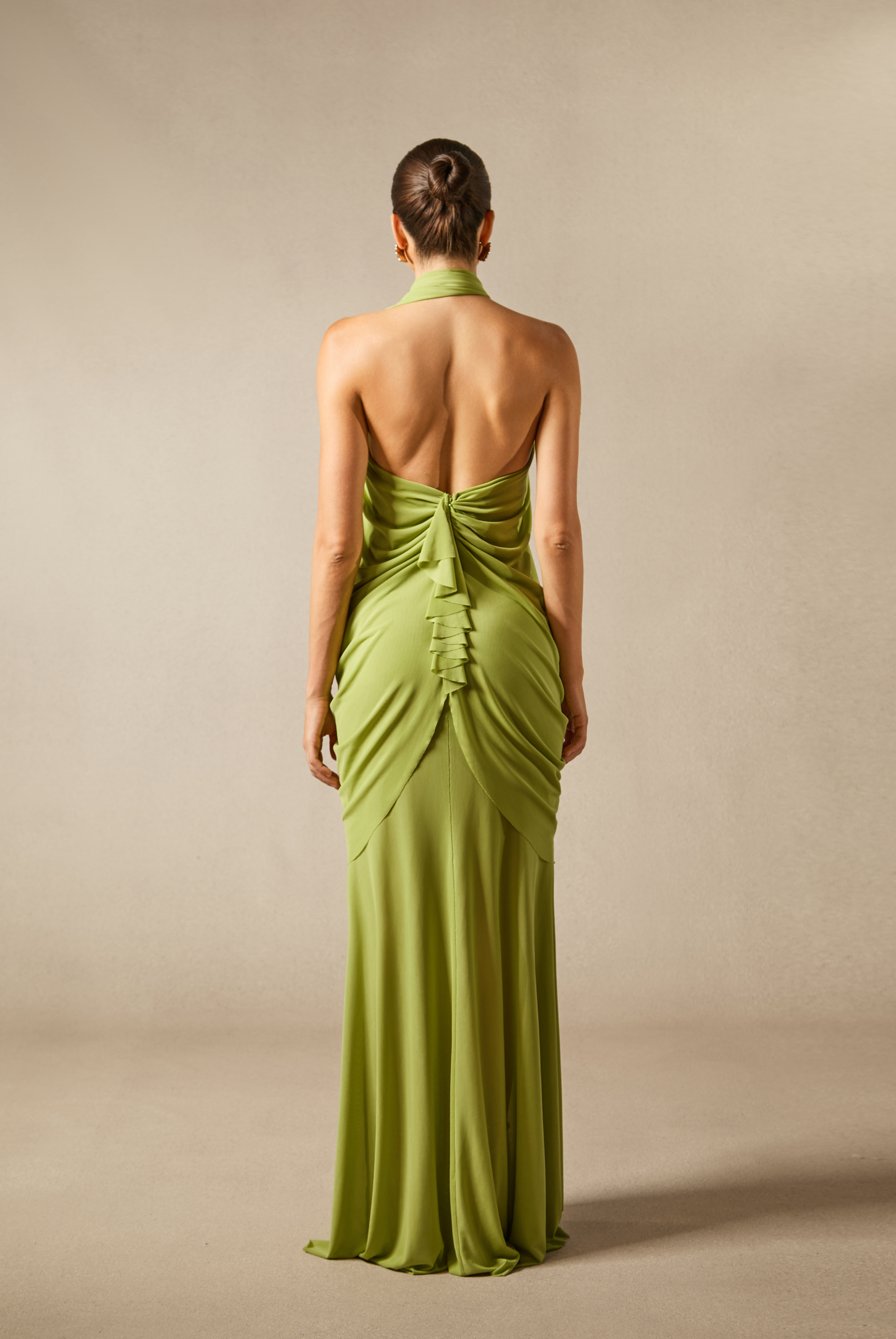 Sabrina Butterfly Embellished Draped Maxi Dress