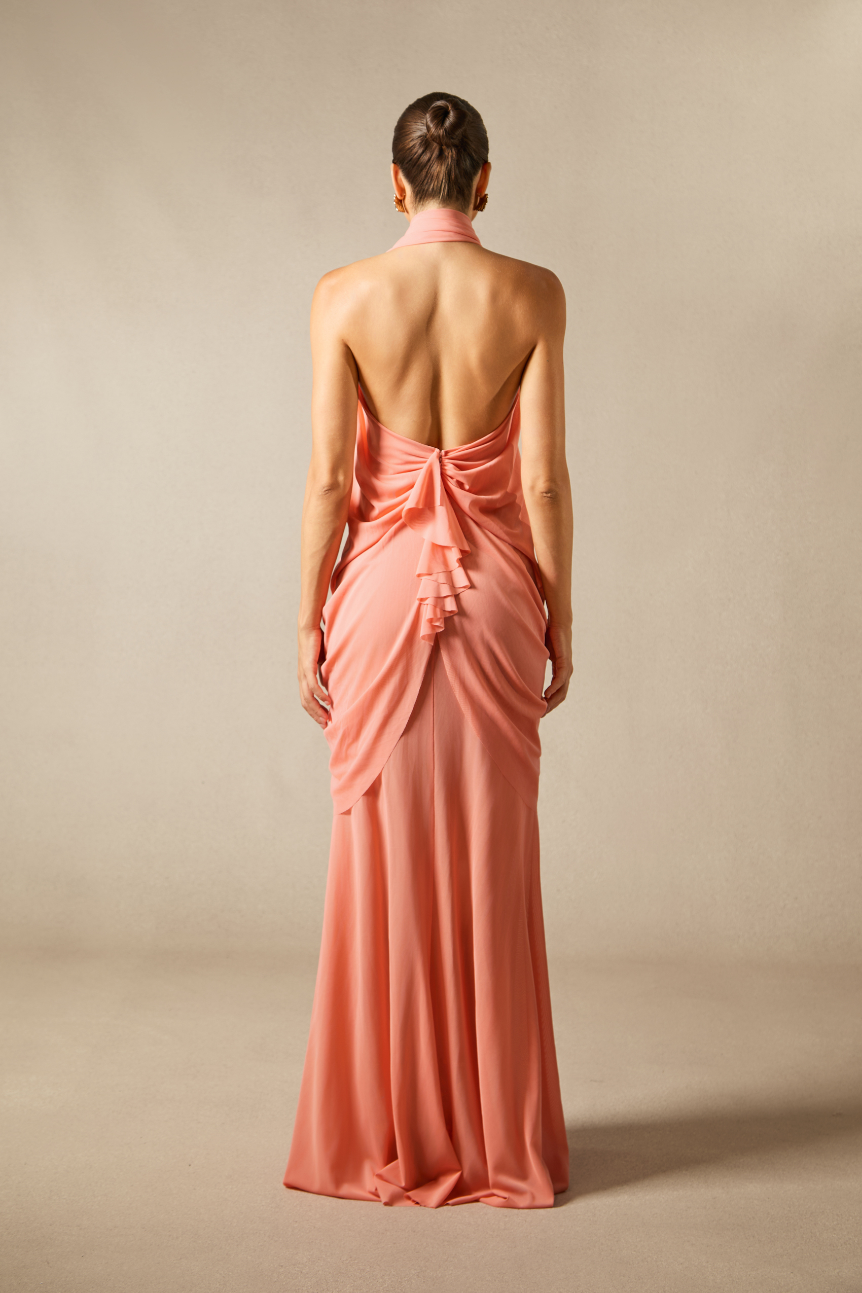 Sabrina Butterfly Embellished Draped Maxi Dress