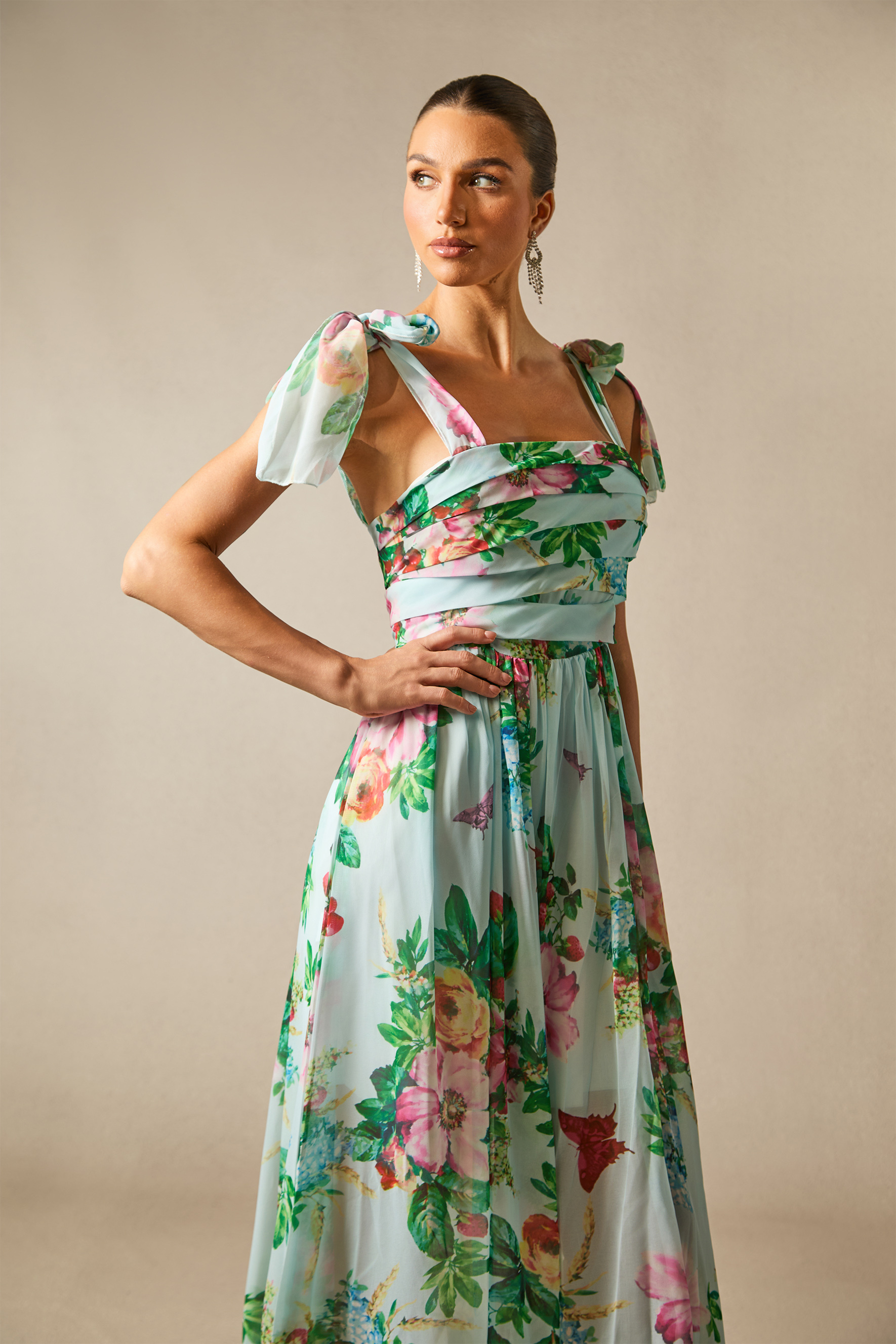 Dinah Printed Strap Maxi Dress