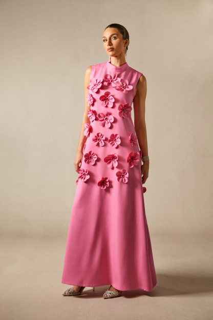 Ethel Flower Embellished Sleeveless Maxi Dress