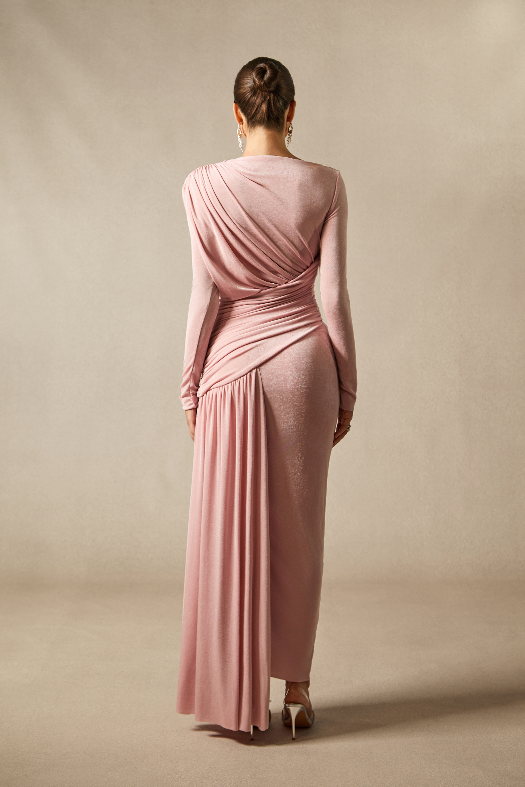 Casey Asymmetric Ruched Bodice Maxi Dress