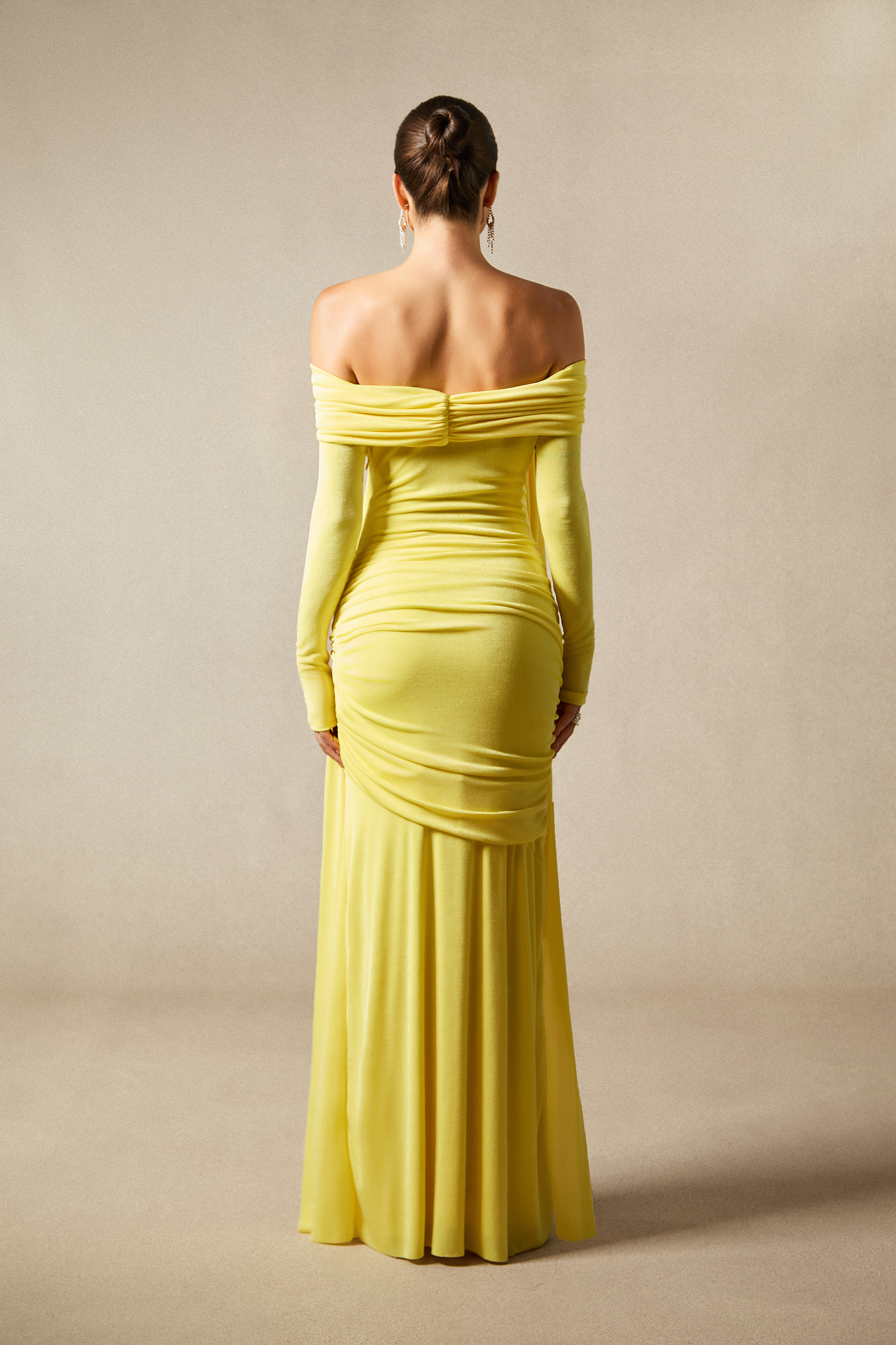 Corinne Off Shoulder Knot Detail Maxi Dress