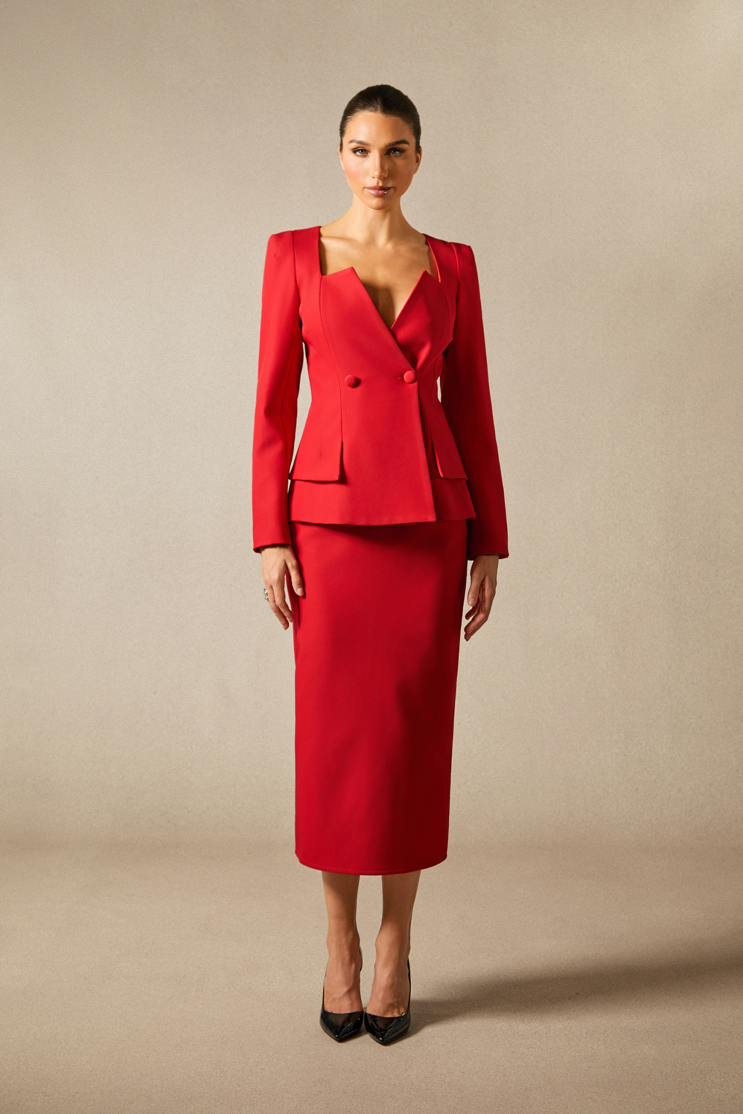 Anna Double Breasted Blazer & Pencil Skirt Set