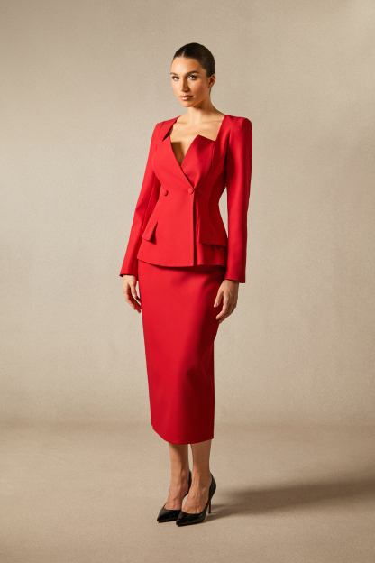 Anna Double Breasted Blazer & Pencil Skirt Set