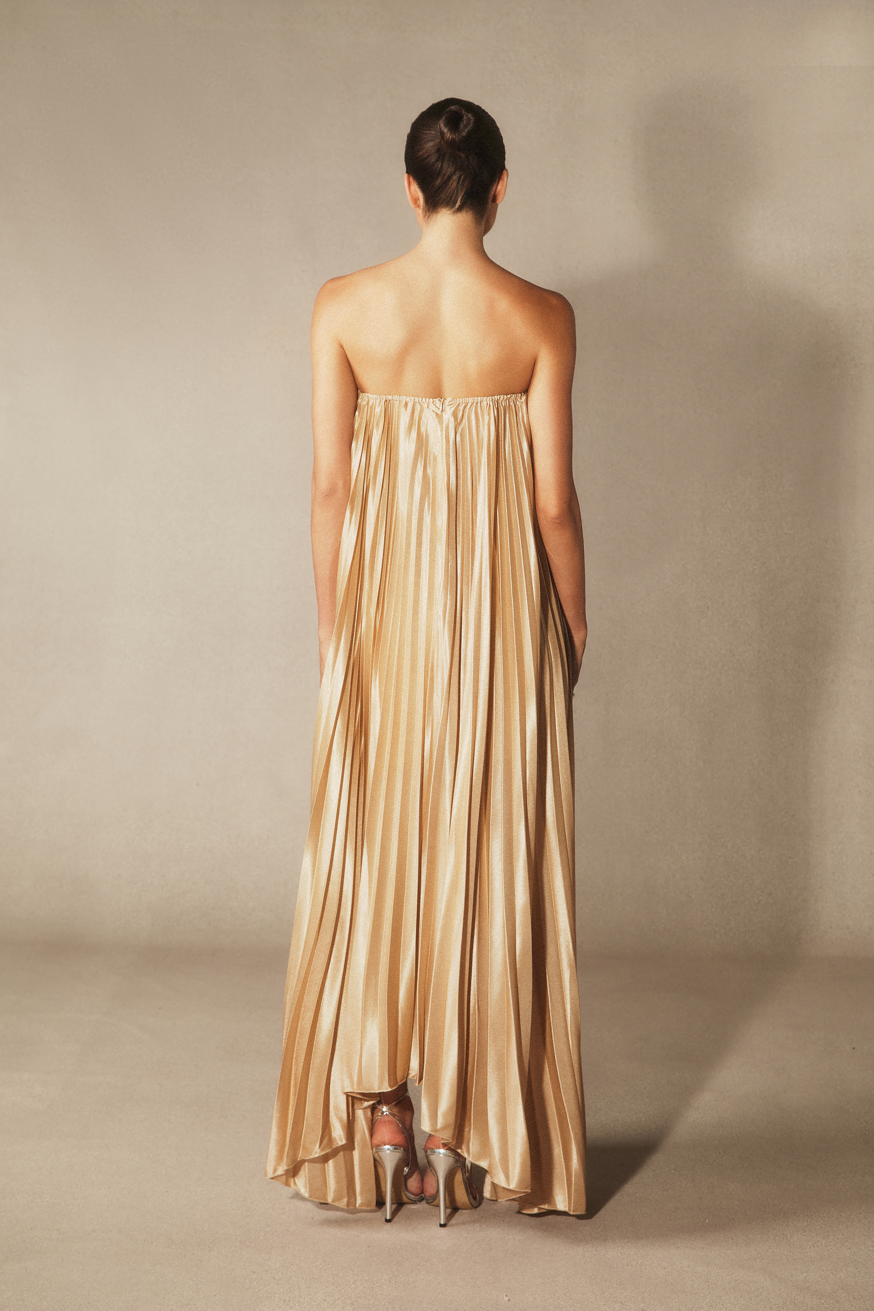 Louisa Strapless Pleated Maxi Dress
