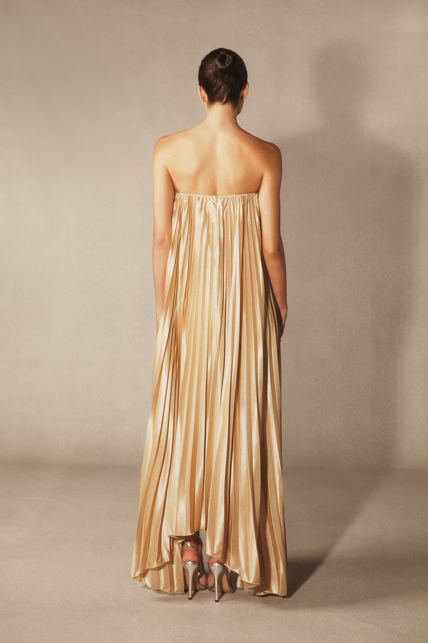 Louisa Strapless Pleated Maxi Dress