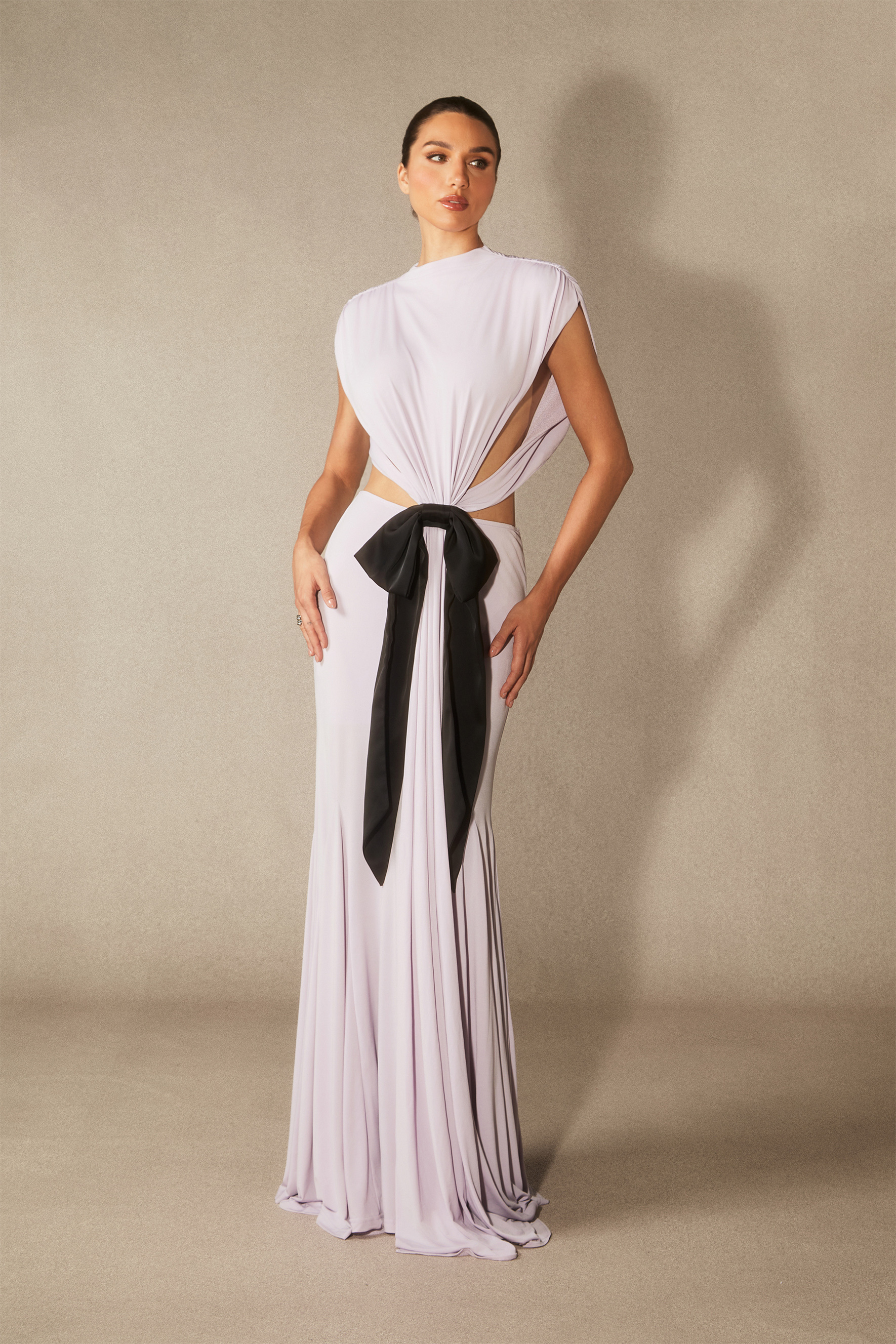 Elizabeth Bow Detail Open Back Maxi Dress