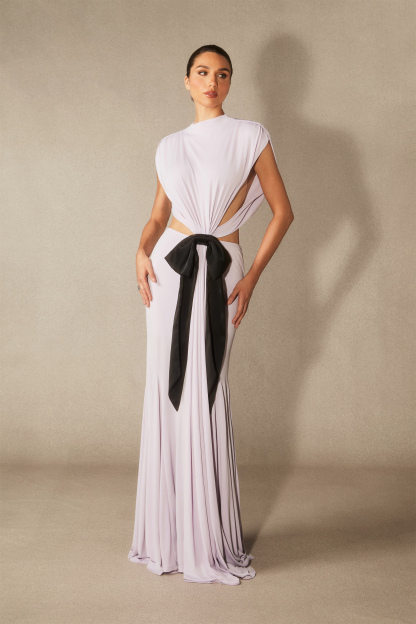 Elizabeth Bow Detail Open Back Maxi Dress