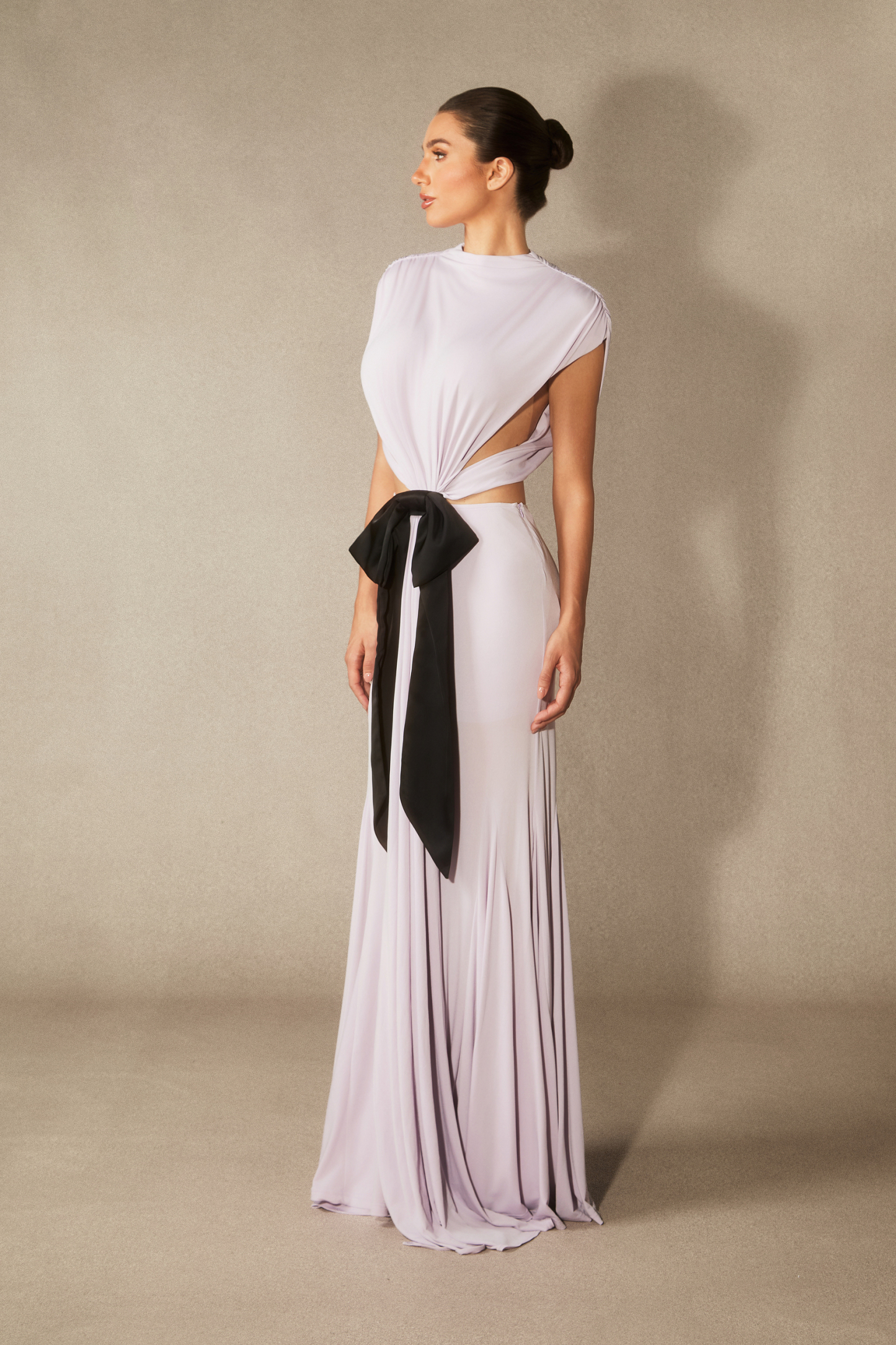 Elizabeth Bow Detail Open Back Maxi Dress