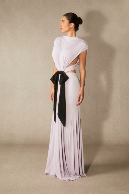 Elizabeth Bow Detail Open Back Maxi Dress