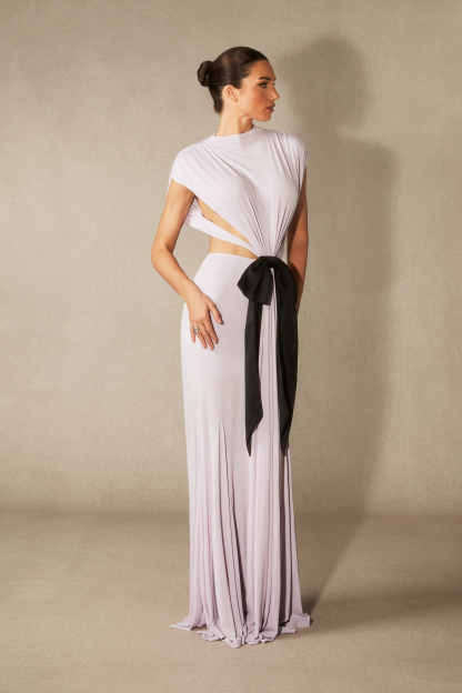 Elizabeth Bow Detail Open Back Maxi Dress