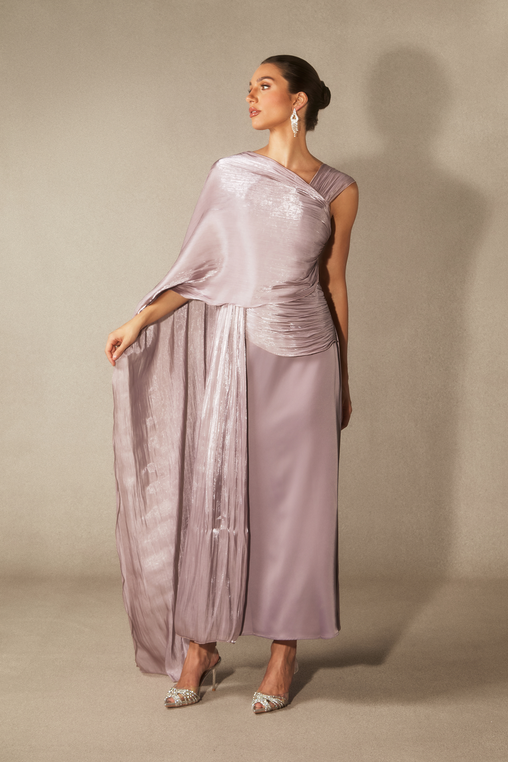 Ariella Sleeveless Draped Maxi Dress
