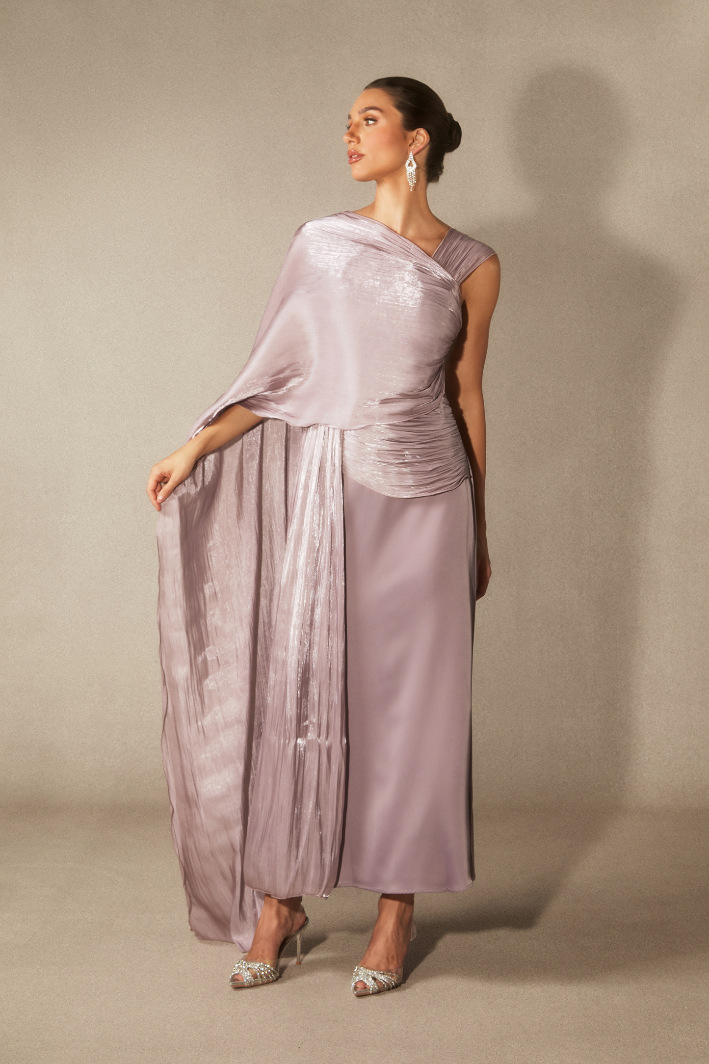 Ariella Sleeveless Draped Maxi Dress