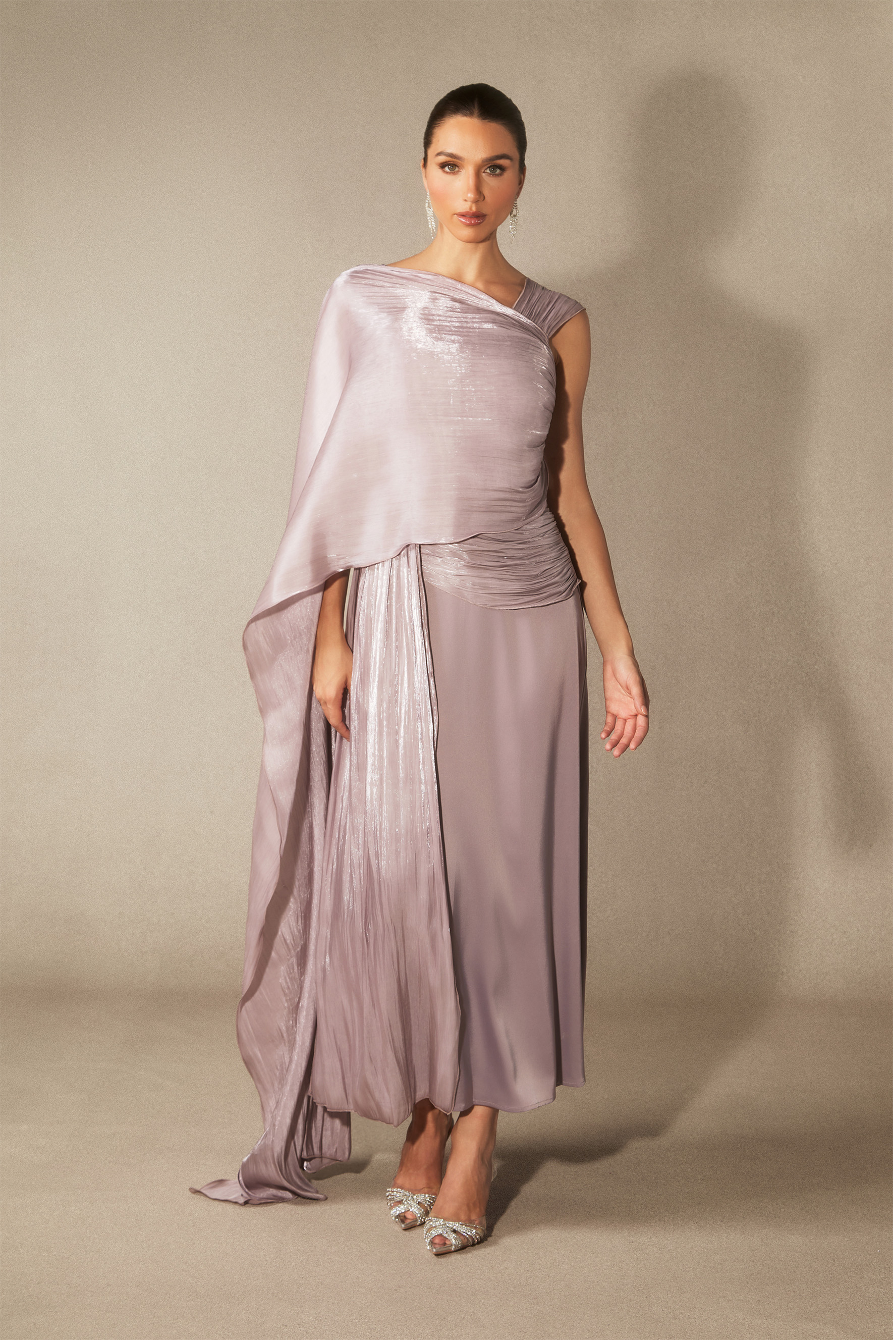 Ariella Sleeveless Draped Maxi Dress