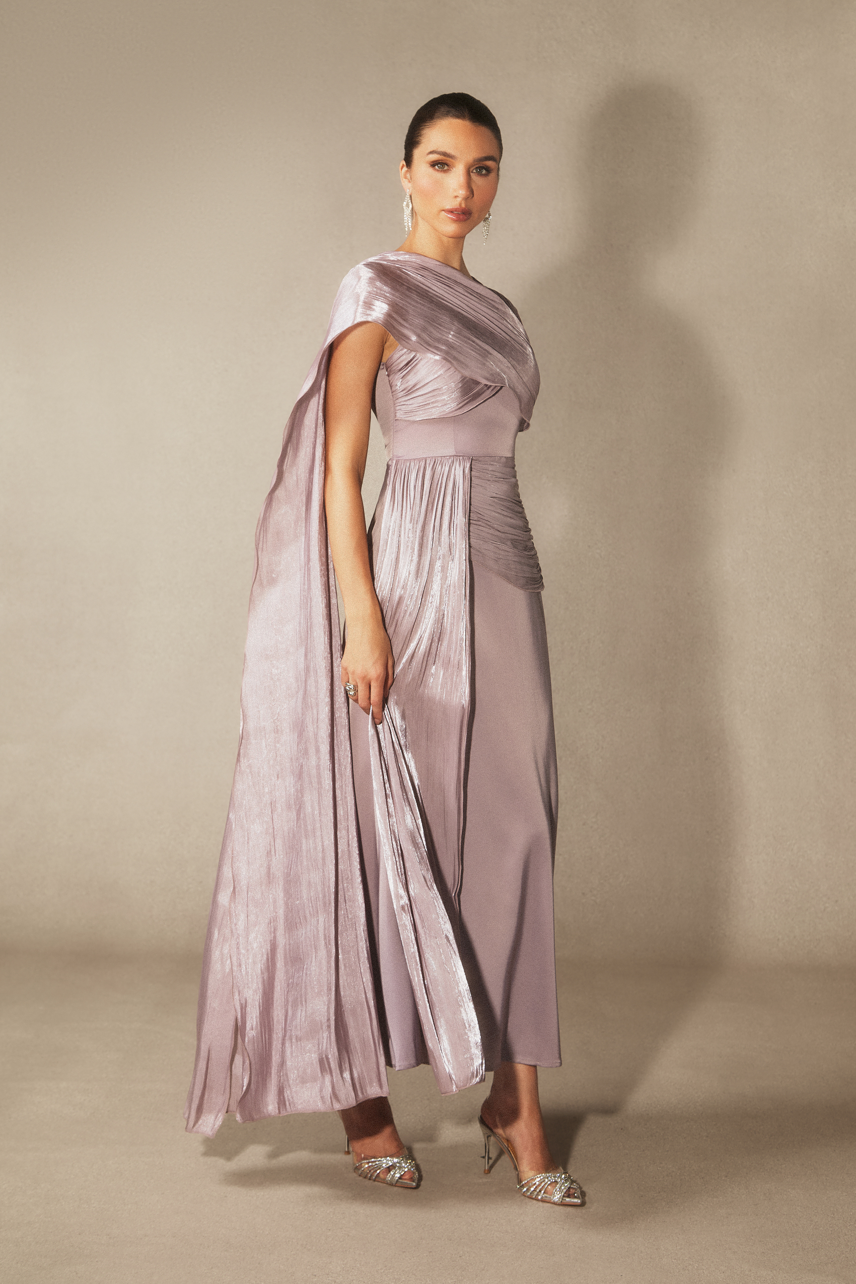 Ariella Sleeveless Draped Maxi Dress