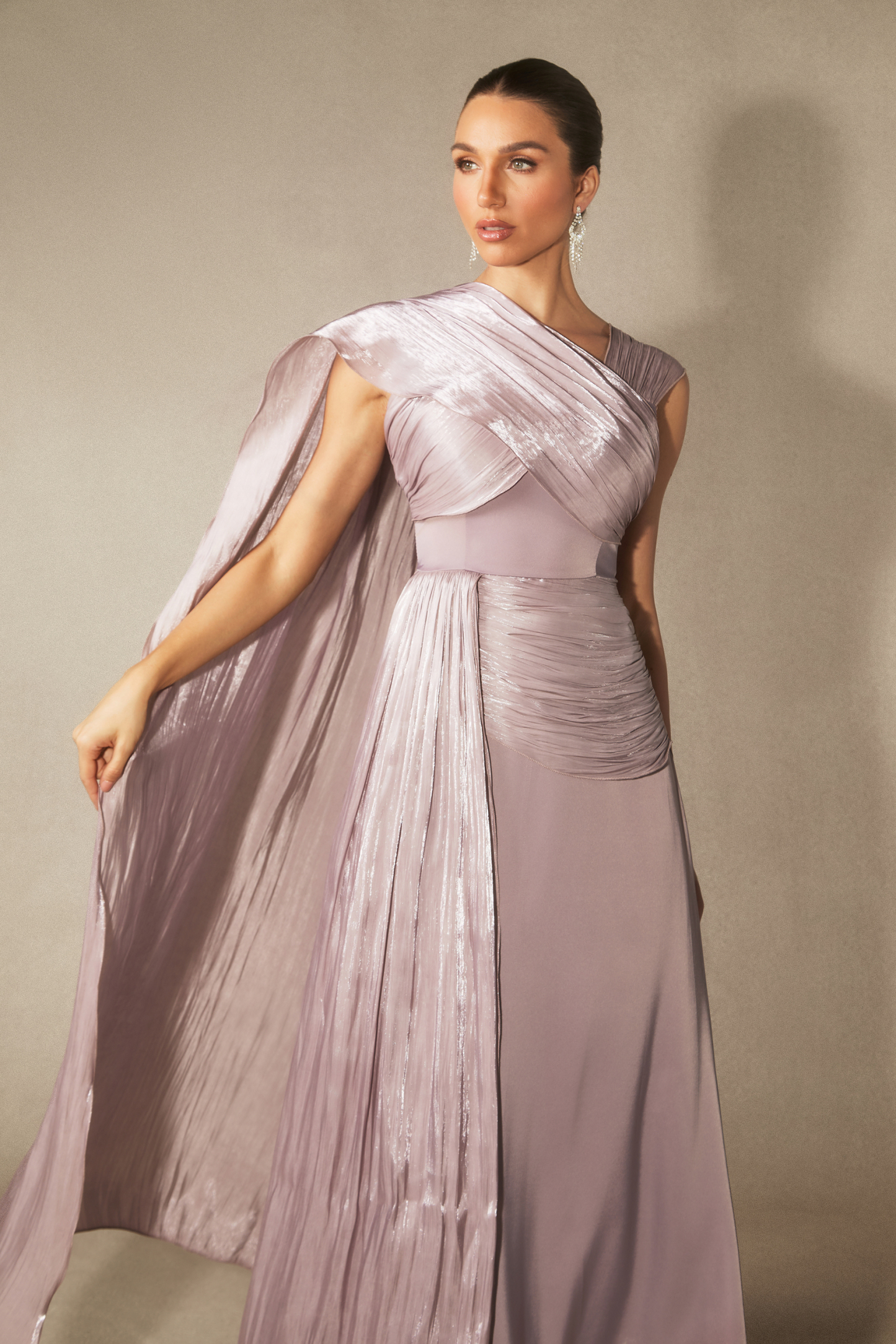 Ariella Sleeveless Draped Maxi Dress