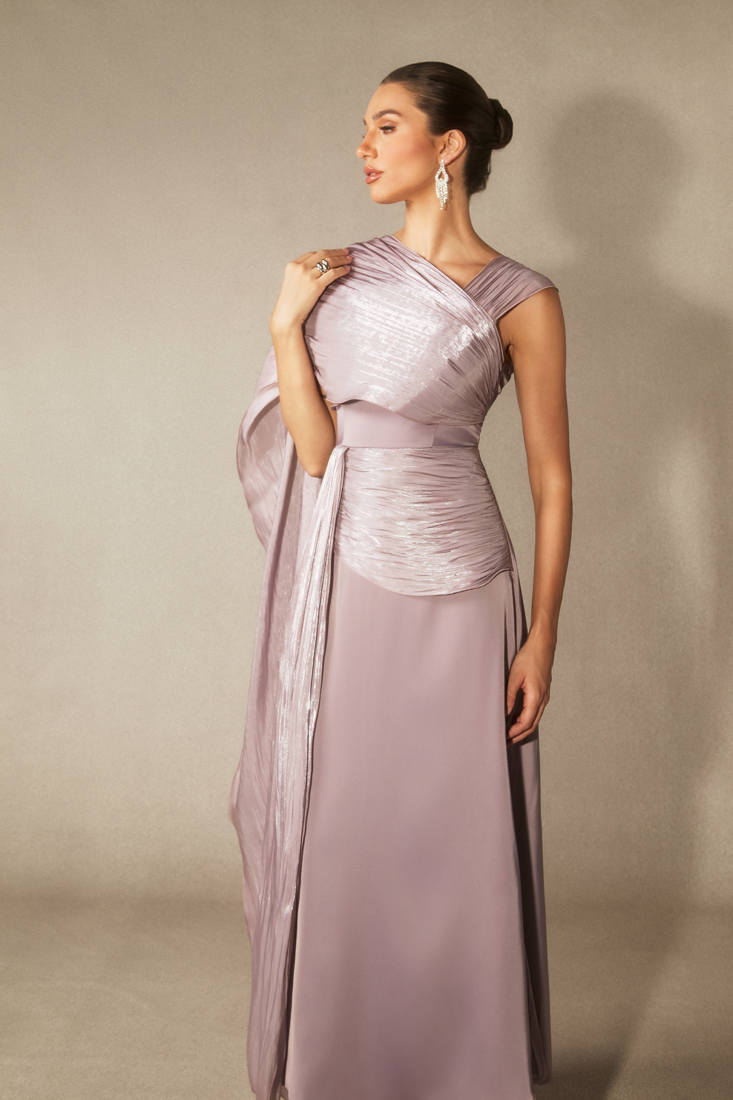 Ariella Sleeveless Draped Maxi Dress