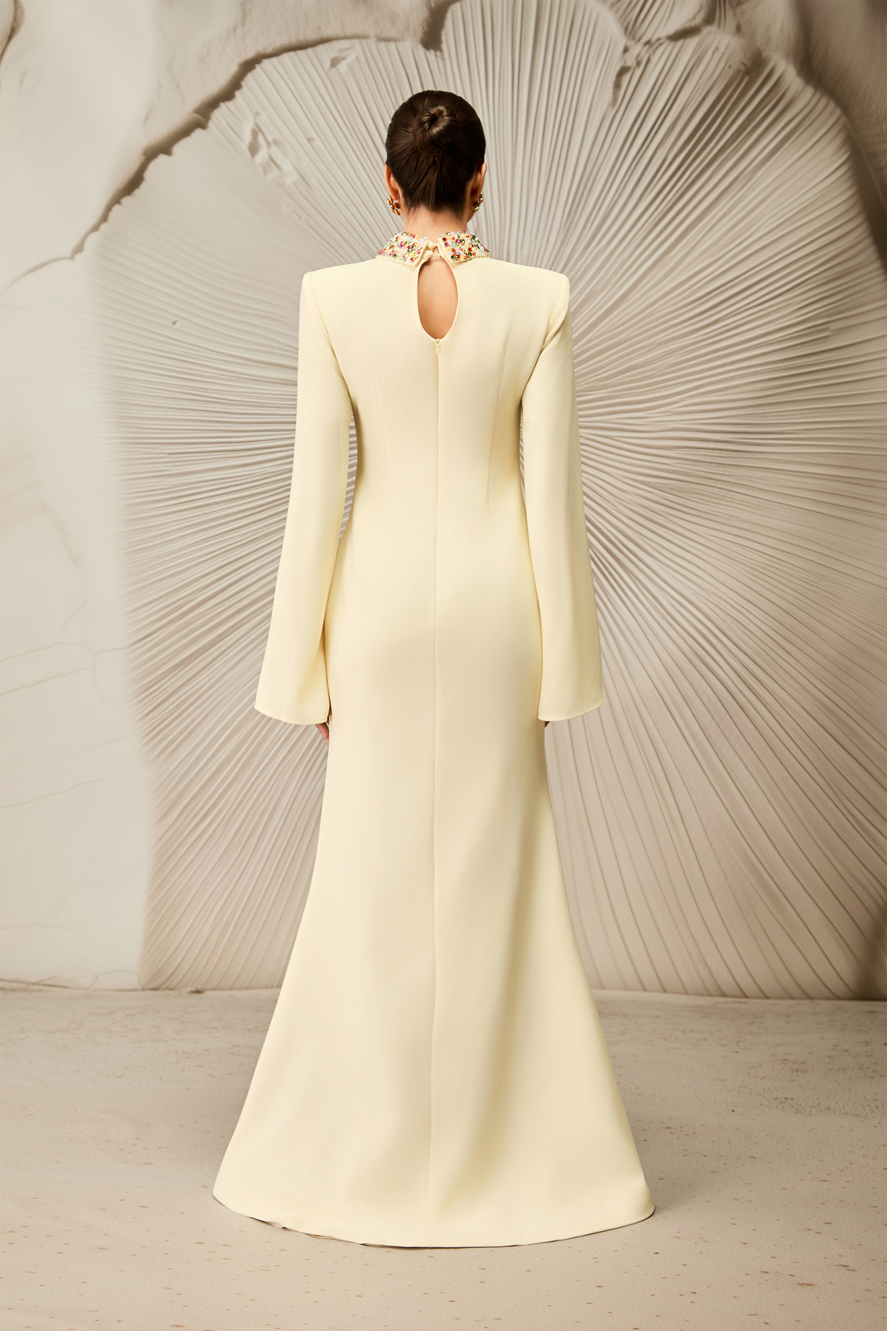 Mariana Cape Sleeve Keyhole Maxi Dress