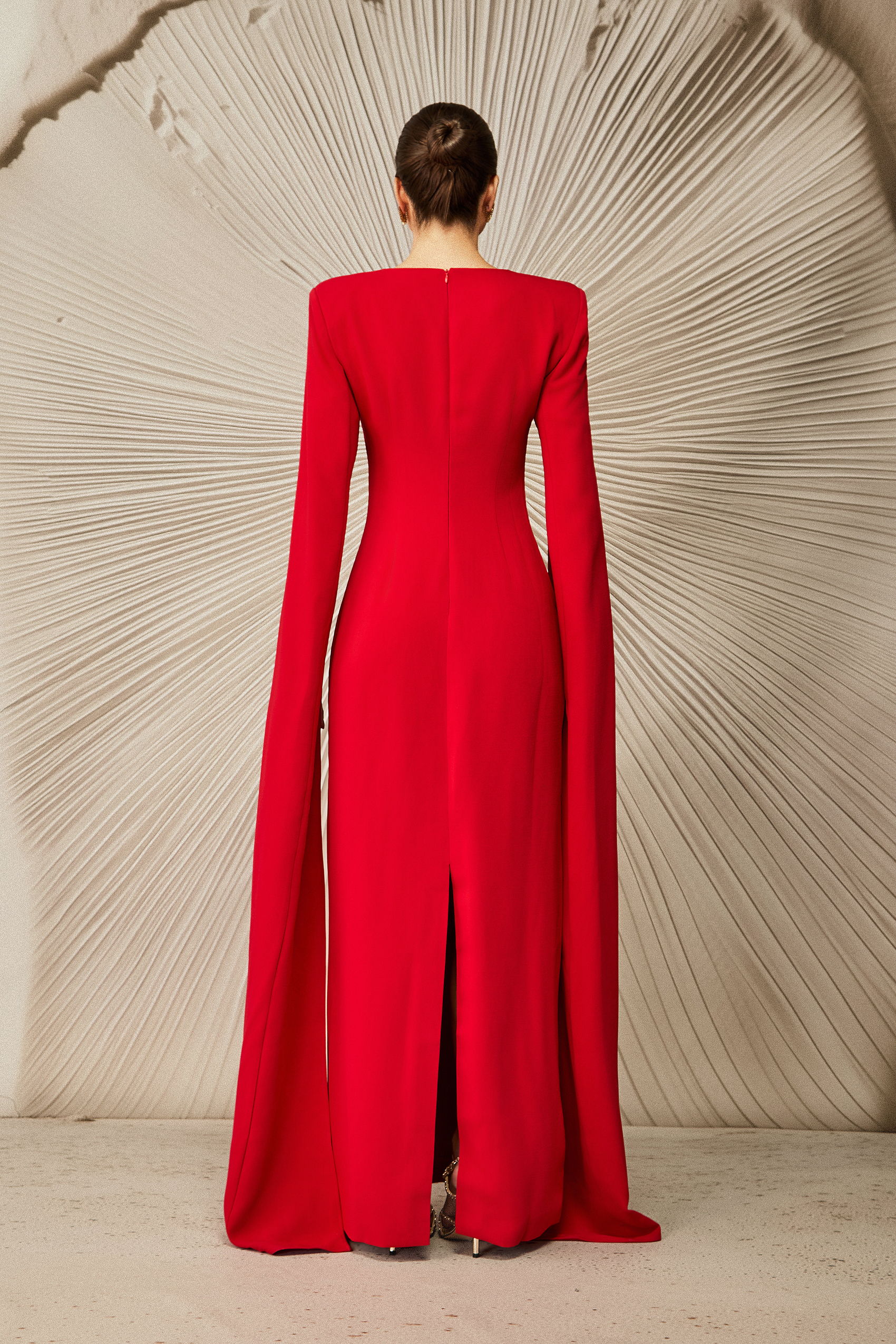 Julianna Cape Sleeve Embellished Maxi Dress