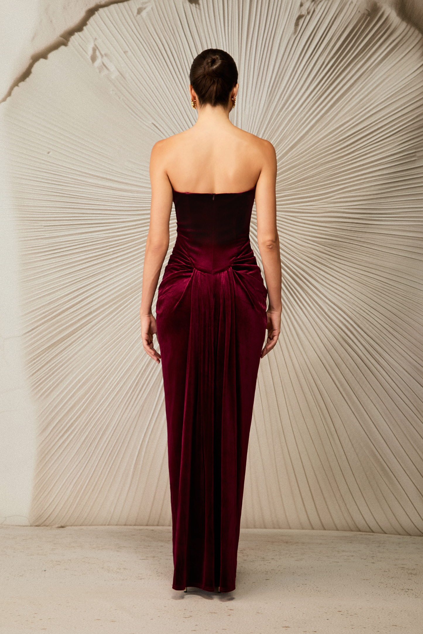 Dorothy Velvet Heart Corset Pleated Tube Maxi Dress