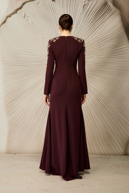 Abigail Embellished V-Neck Maxi Dress