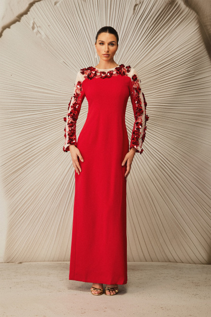 Liana Embellished Long Sleeve Maxi Dress
