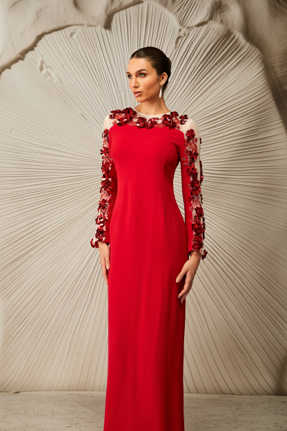 Liana Embellished Long Sleeve Maxi Dress