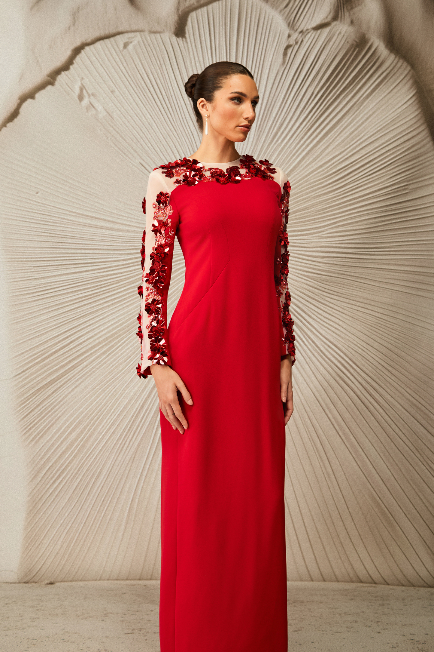 Liana Embellished Long Sleeve Maxi Dress