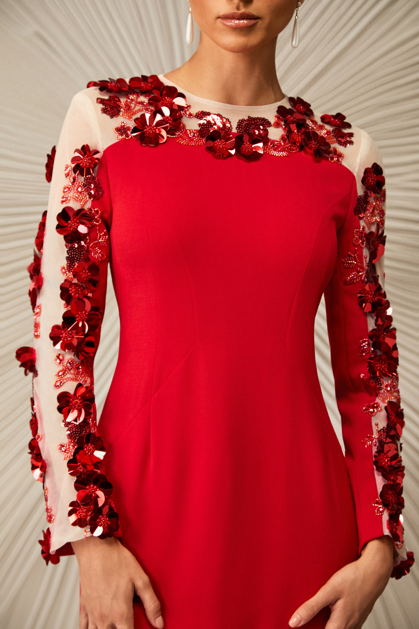 Liana Embellished Long Sleeve Maxi Dress