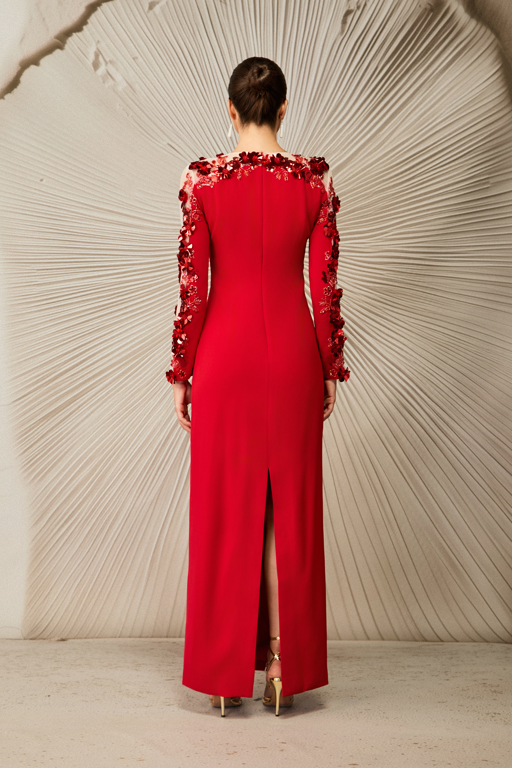 Liana Embellished Long Sleeve Maxi Dress