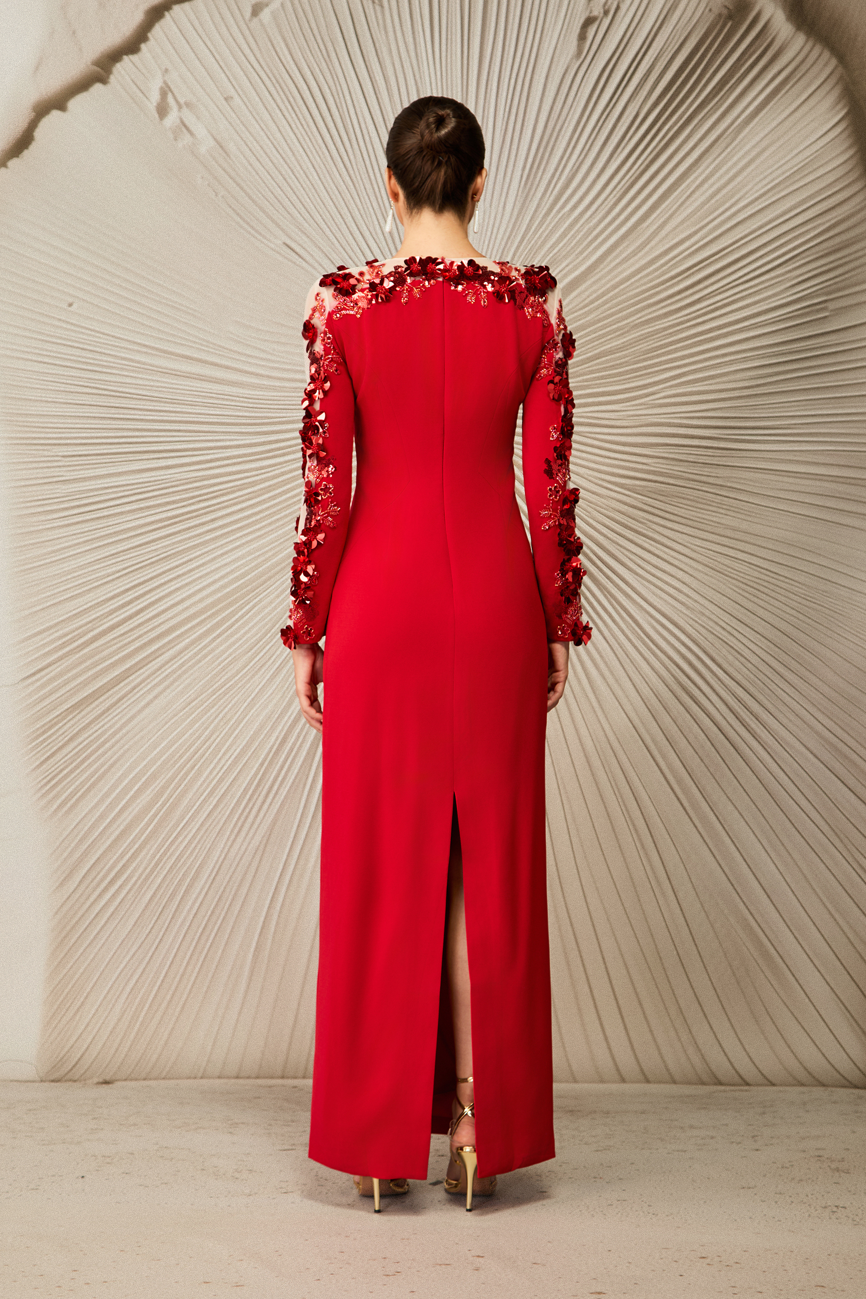 Liana Embellished Long Sleeve Maxi Dress