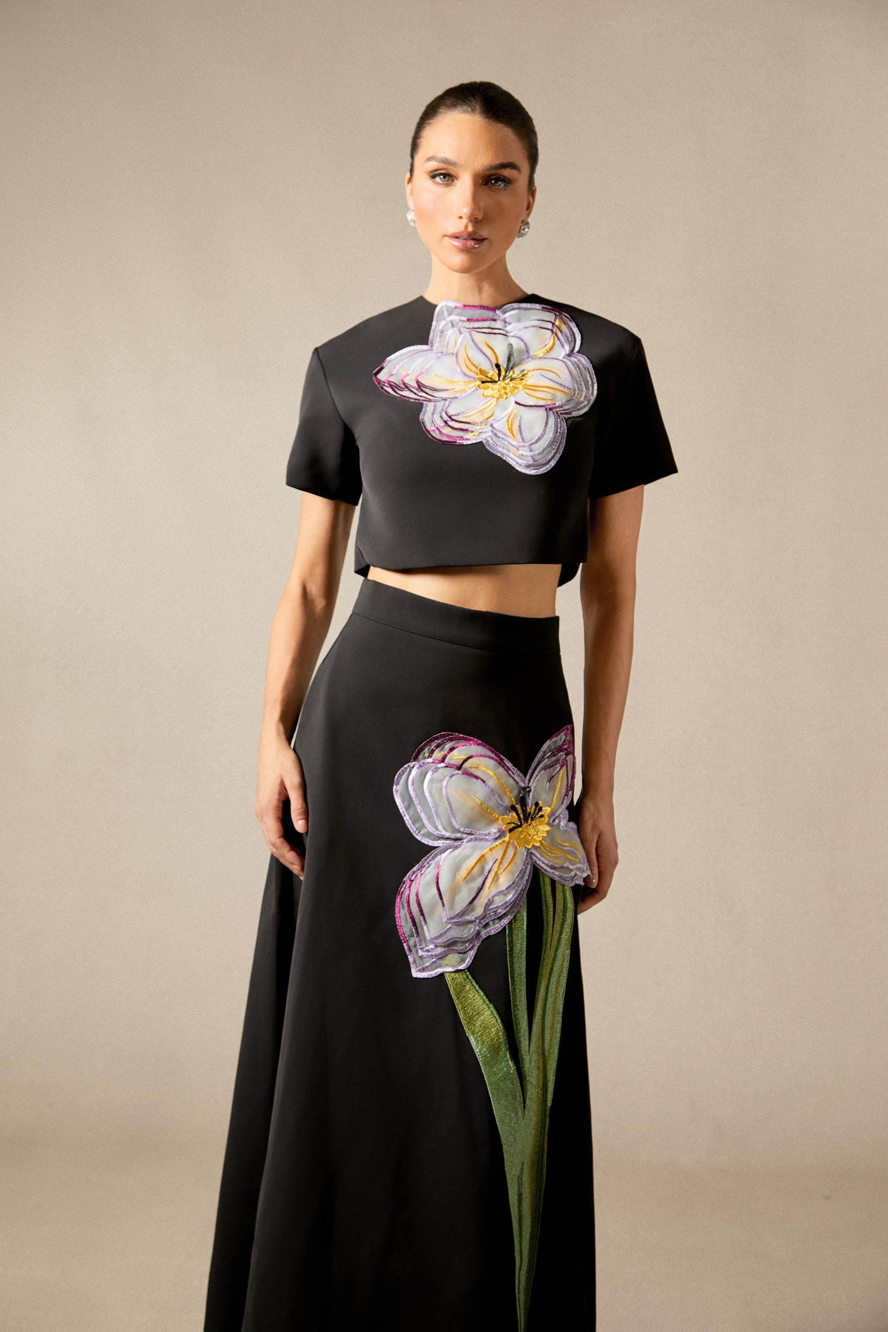 新品 TOCCA ANGELICA アンジェリカ カットソー 3D Floral Applique Skirt Set - Angelica Two-Piece | sunfere
